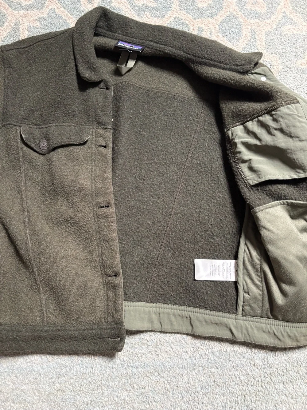 Patagonia Dark Olive Wool Jacket - Picture 2 of 6